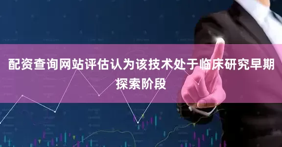 配资查询网站评估认为该技术处于临床研究早期探索阶段