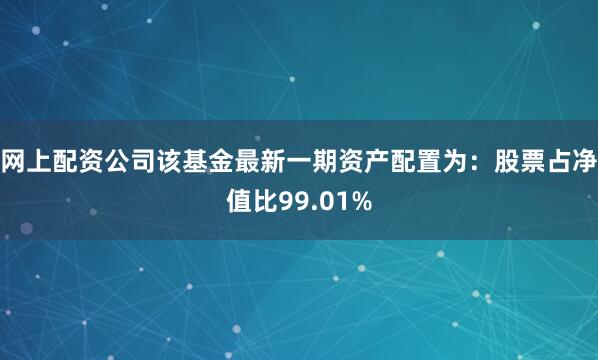 网上配资公司该基金最新一期资产配置为：股票占净值比99.01%